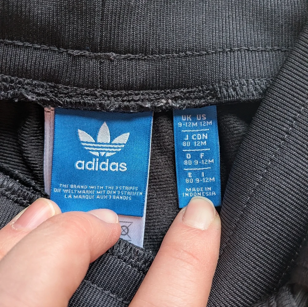 12M Adidas Kids Black Joggers
